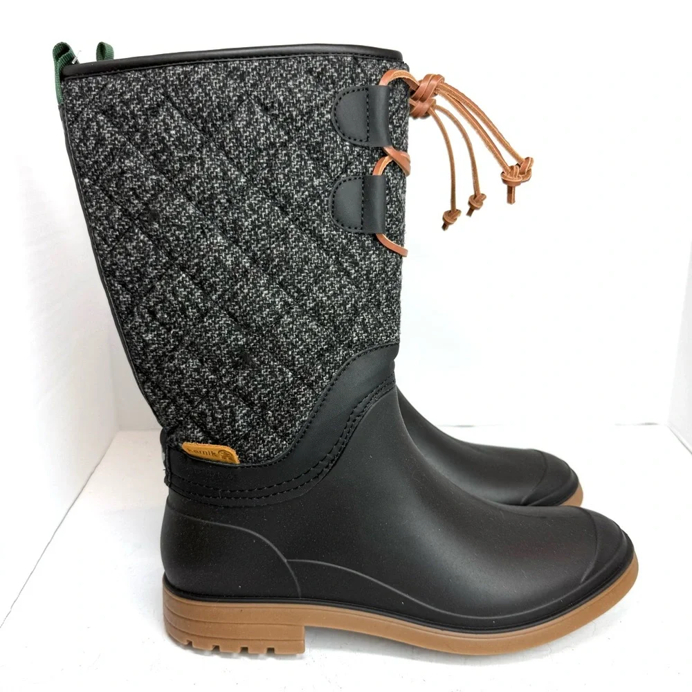 NWOT Kamik Abigail‎ Waterproof Black and Brown Winter Boots Women’s Size 10